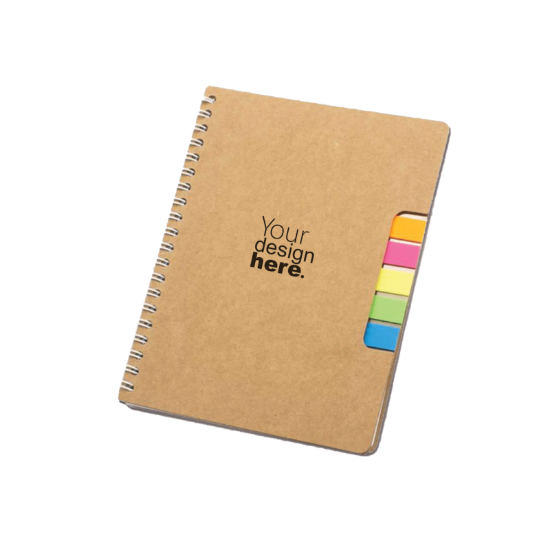 Spiral Notebook with Sticky Note and Pen