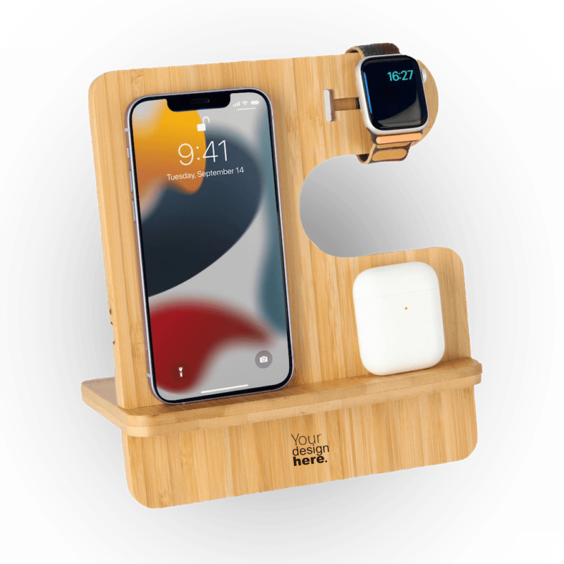 3-in-1 Bamboo Charging Station